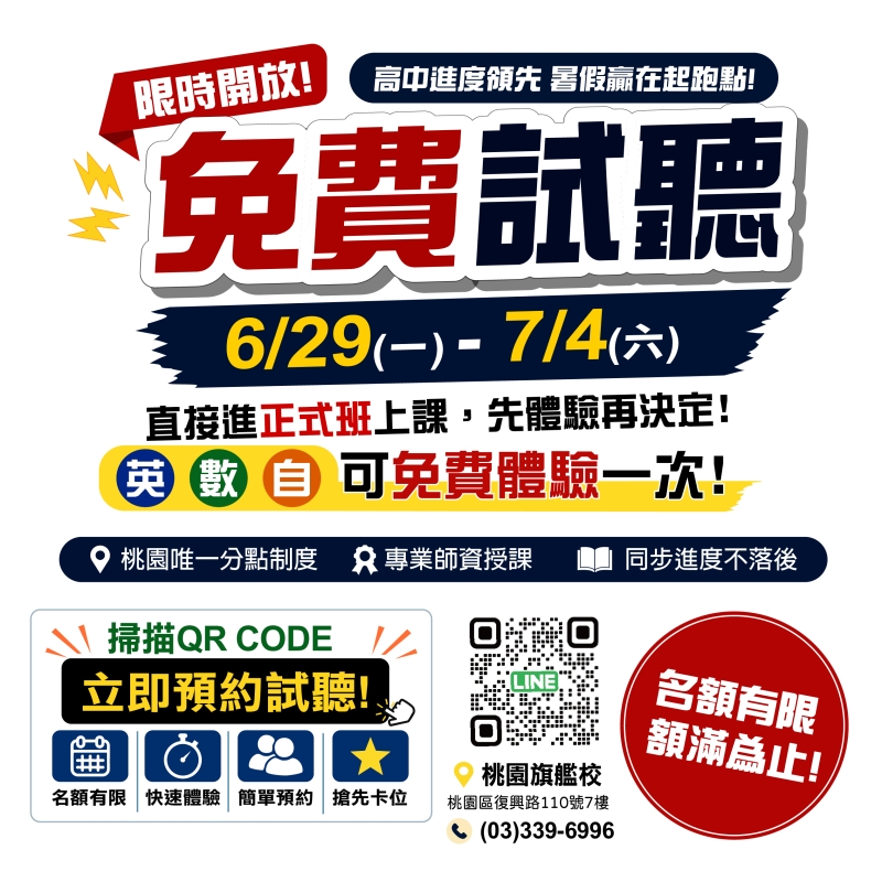 6/29~7/4限時免費試聽開放，名額倒數中！